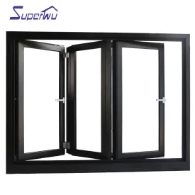 Superwu Modern wholesale thermally broken folding bi folding window double glazed aluminum