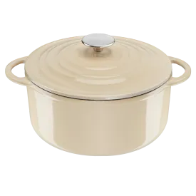 Tefal LOV Induction Cast Iron Beige Stewpot 29cm/7.4L   Lid